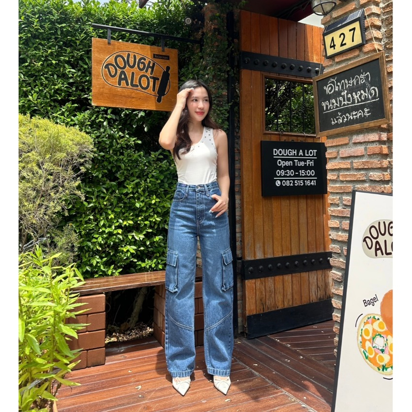 ยีนส์SARAN SP033 กางเกงยีนส์คาร์โก้