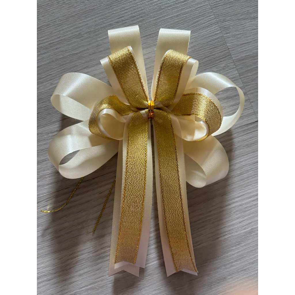 10 ชี้น โบว์สำเร็จ รหัสสี 61 (สีงาช้าง-ทรายทอง)