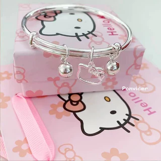 สร้อยข้อมือ Hello Kitty จี้กระดิ่ง สไตล์เกาหลีเครื่องประดับแฟชั่นสําหรับผู้หญิงของ