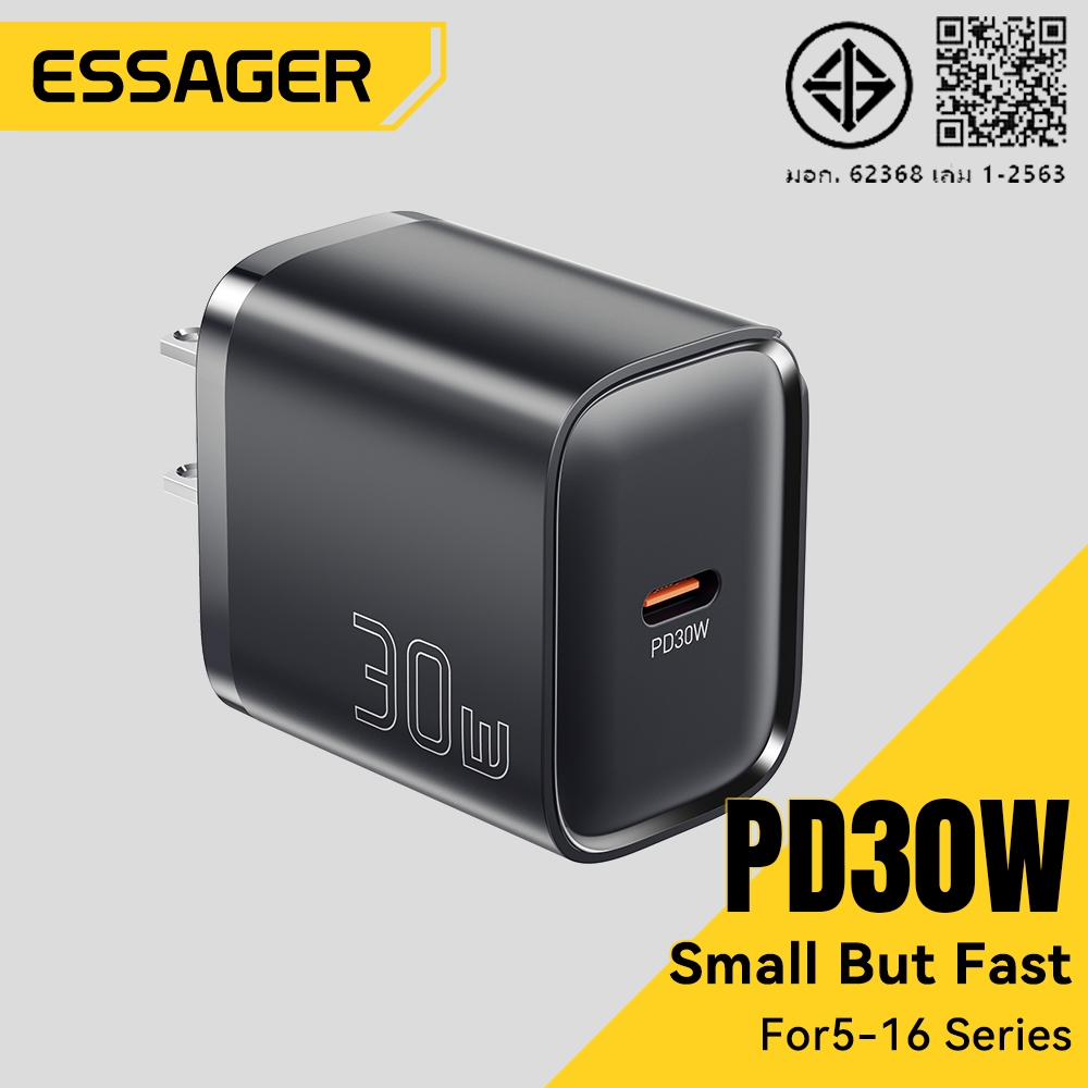 Essager PD30W เครื่องชาร์จ เครื่องชาร์จเร็วแบบ Type-C US/EUมาตรฐาน for ip