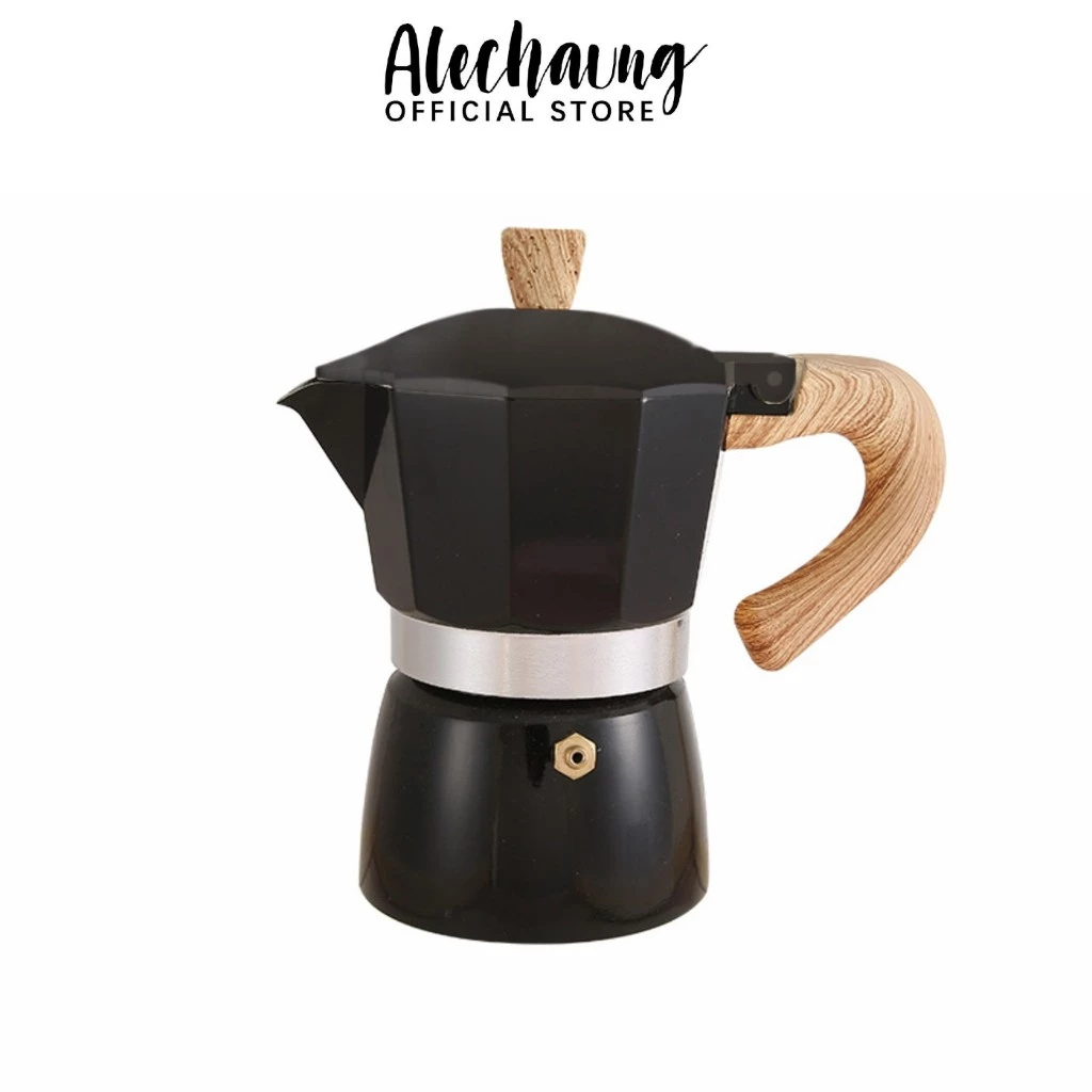 Alechaung หม้อกาแฟสด โมก้าพ็อท Mokapot ความจุ 150ml 300ml ใช้งานกับเตาไฟฟ้า เตาแก็ส เตาแคมป์ปิ้ง