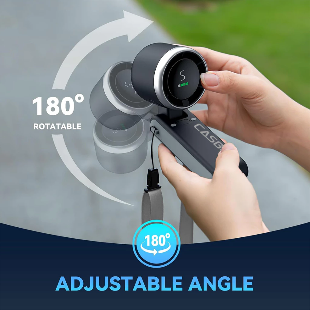 【2 ชิ้น-Fan】CASGOO พัดลมมือถือความเร็วสูง USB Fan ระดับหน้าจอ LED 5ระดับ F607 Free sticker thumbnail 5