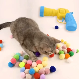 PetStern ของเล่นแมวแบบโต้ตอบ เสริมสร้างพัฒนาการให้แมวในบ้านด้วยเครื่องยิงลูกบอล ปอมปอม และพัฟบอล ของเล่นฝึกสัตว์เลี้ยง