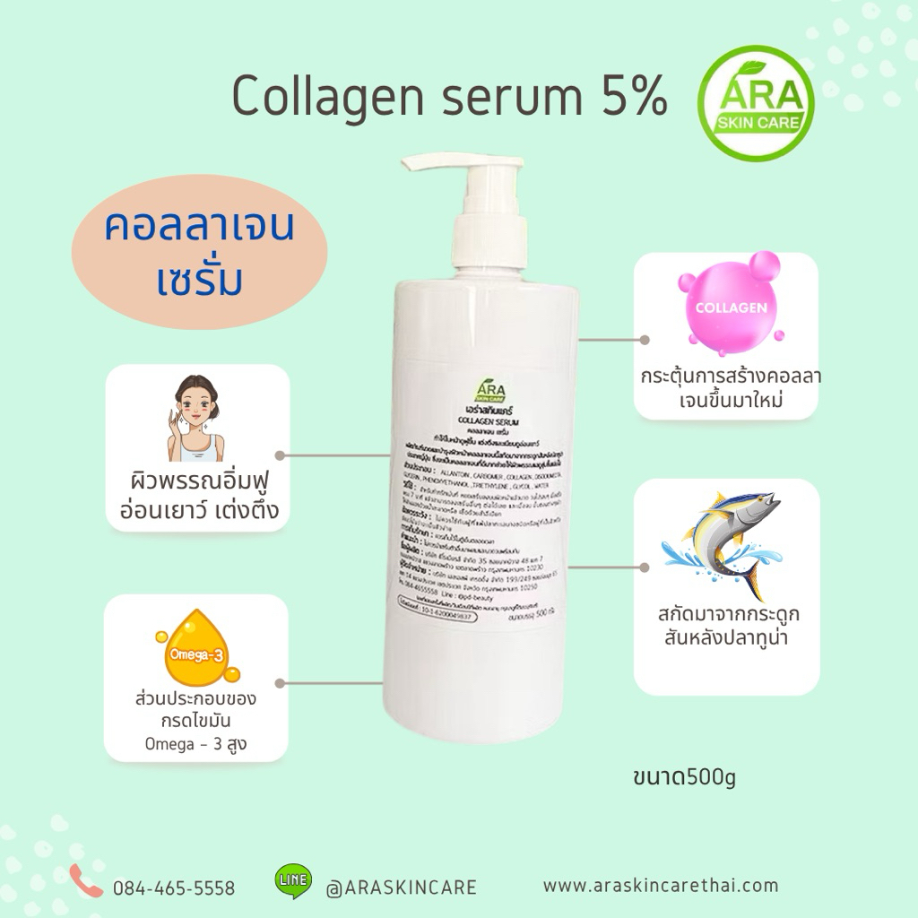 Collagen Serumคอลลาเจนไฮ เซรั่มบำรุงผิว สูตรคลีนิค ใช้กับเครื่องผลักวิตามิน