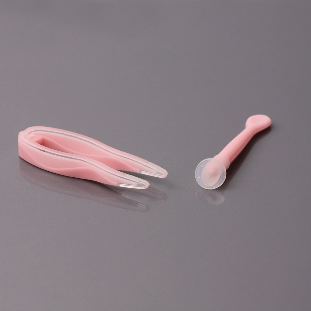 Magister ชุดเครื่องมือแหนบ แบบนิ่ม รูปตัว สําหรับถอดคอนแทคเลนส์ Pink