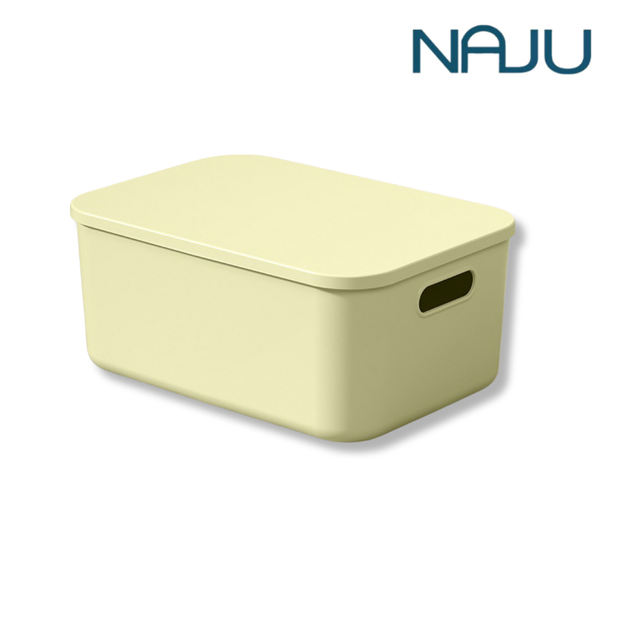 Naju กล่องจัดระเบียบในบ้าน กล่องเก็บของมีฝา แข็งแรง เรียบร้อย ใช้ในตู้เสื้อผ้า ห้องนอน ประหยัดพื้นที
