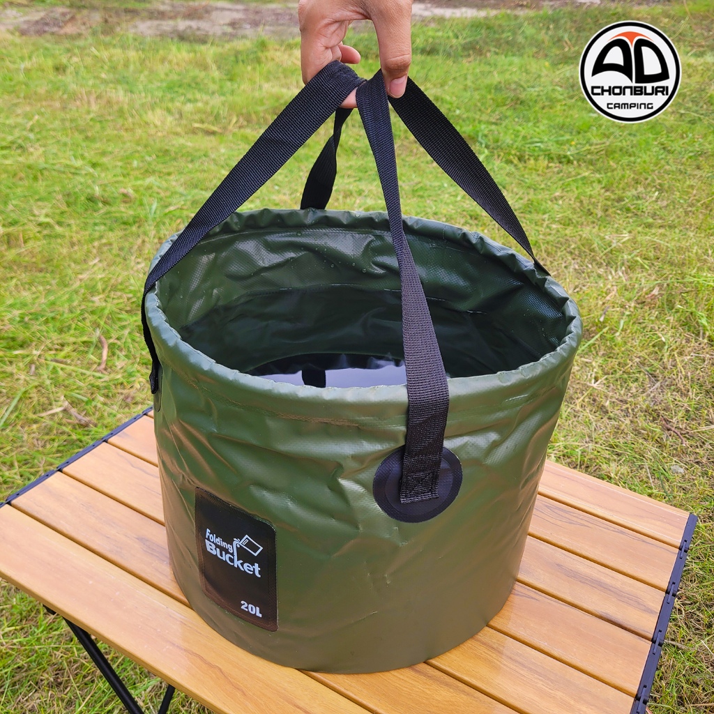 Folding Bucket 20L ถังน้ำพับได้ ใส่น้ำ น้ำแข็ง ล้างผัก ล้างจาน ใส่เครื่องดื่ม น้ำหนักเบา พับเก็บง่าย - รูปที่ 2