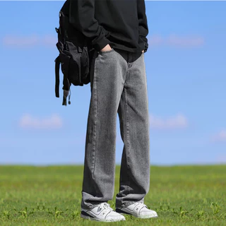👖Jeans👖กางเกงยีนส์ผู้ชาย baggy jeans ชาย ยีนส์ ตรง ทรงหลวม เนื้อผ้ายีนส์ล้างน้ำ มีหลายสี สไตล์เกาหลี