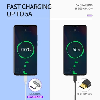 สายชาร์จ USB type C ยาว 1 เมตร Super Fast Charging Cable USB 5A สายชาร์จเร็ว for samsung/oppo