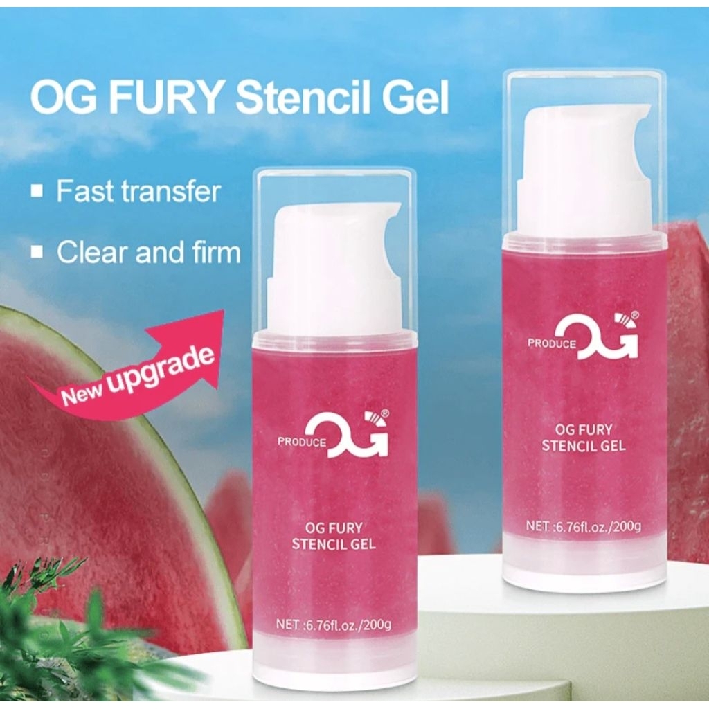 น้ำยาลอกลาย OG FURY STENCIL GEL มีสีฟ้า และ สีชมพู