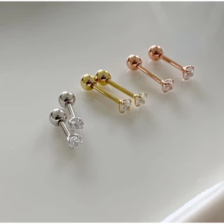A.piece จิวเงินแท้ [all silver 925] Crystal piercing