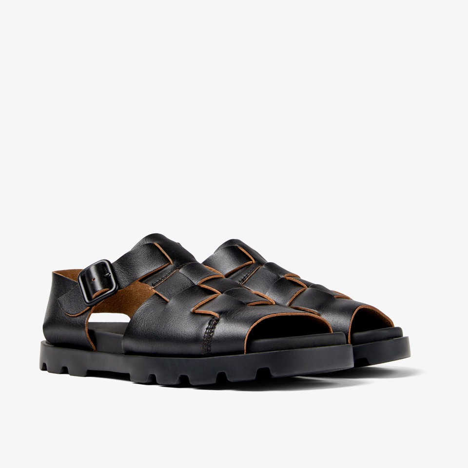 Camper รุ่น Brutus Sandal รองเท้าแตะหนัง ผู้ชาย สี Black - K100778-006