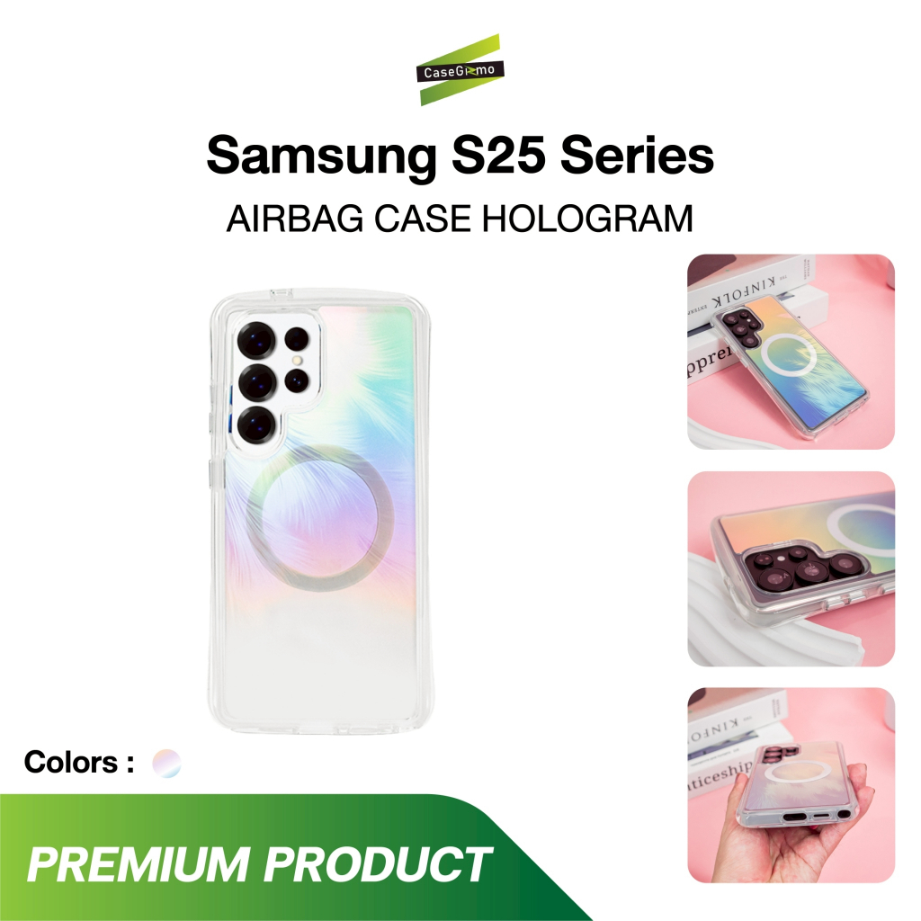 KAONO รุ่น S25 Ultra เคสโฮโลแกรม ขอบใส เคสกันกระแทก เคสชาร์จได้ เคส Airbag Case Hologram Mag