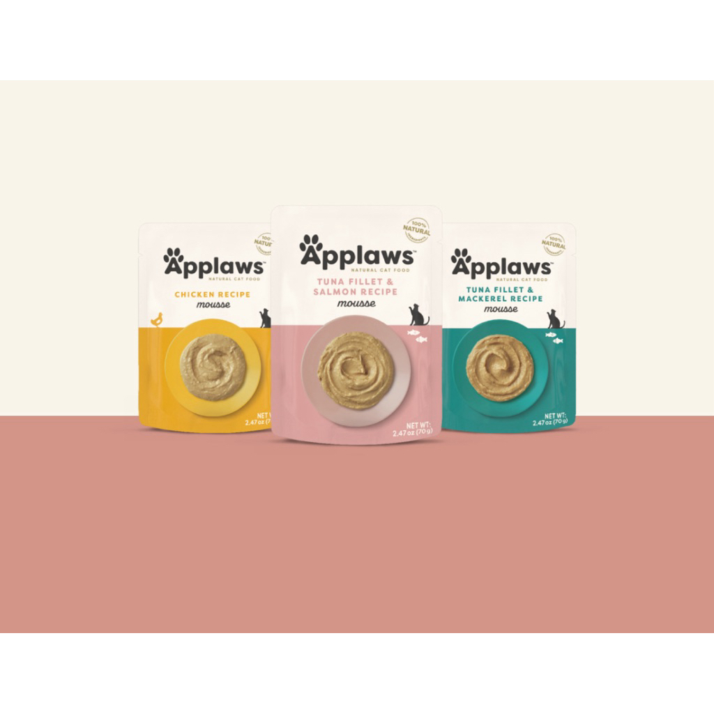 *พร้อมส่ง 7 รสชาติ ❌SALE (70 G)1 แพ็ค 12/24 ซอง อหแมวเนื้อมูสทุกวัย เบทปลา Applaws Wet Cat Food, Limited Ingredient