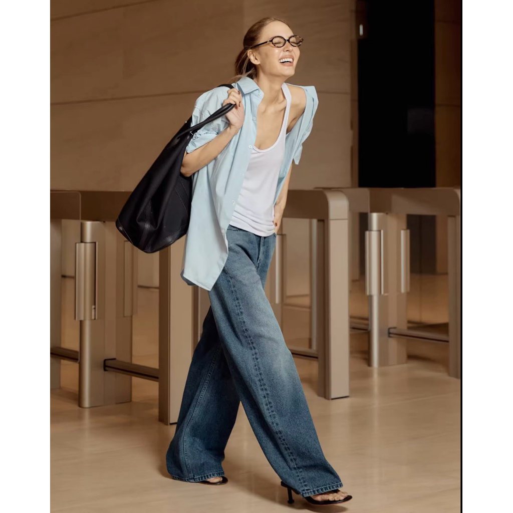 กางเกงทรง baggy เเบรด์ Aimerwoman สี wash blue size m