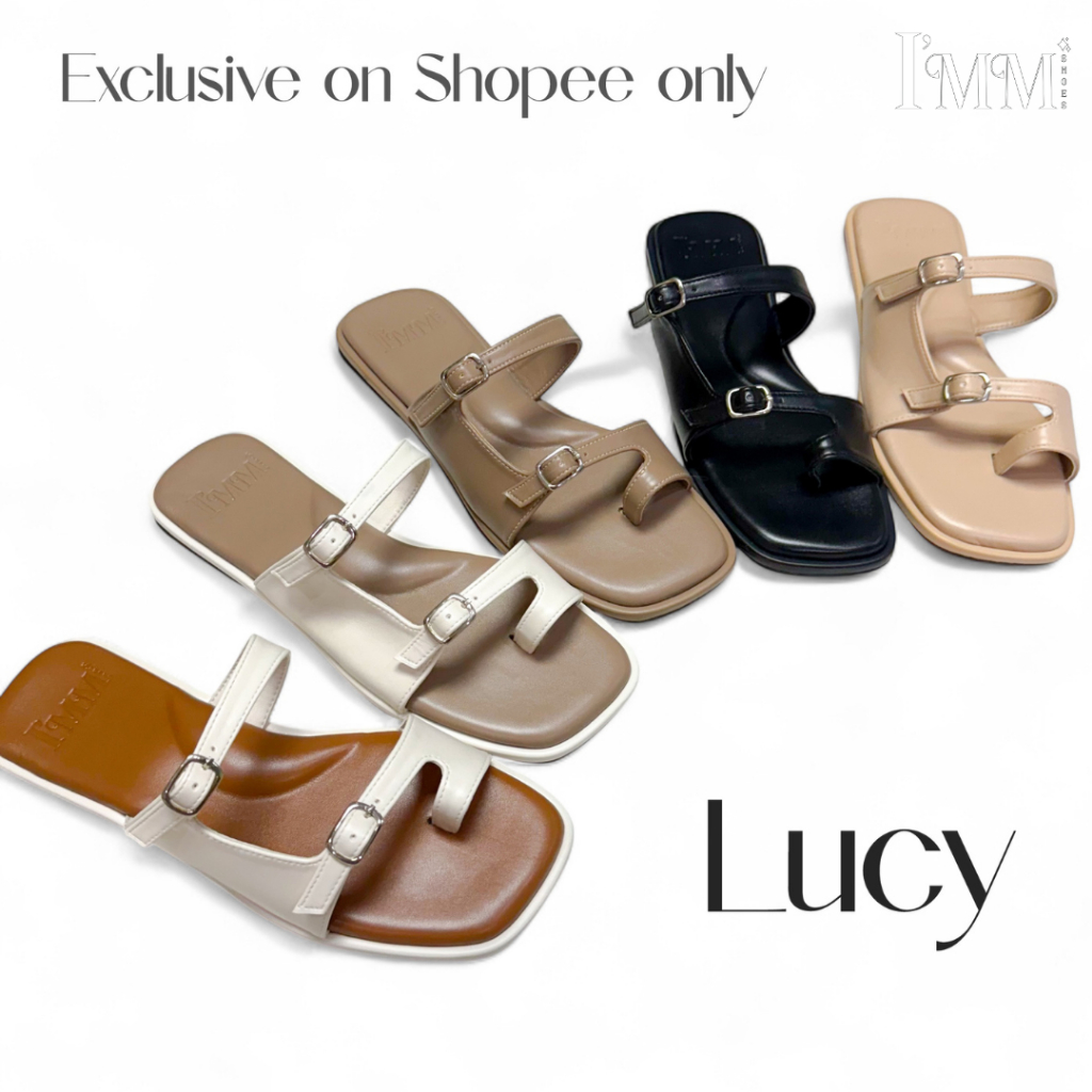 *เฉพาะ Shopee* I’mm Shoes รุ่น Lucy รองเท้าแตะสวมโป้ง ดีไซน์เข็มขัด 2 ตอน