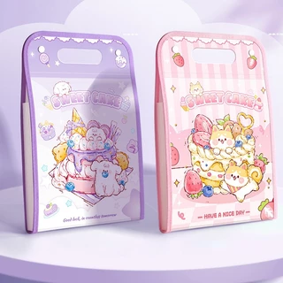 เครื่องเขียนอุปกรณ์สำนักงานสุดน่ารัก 13 แฟ้ม A4 สำหรับเก็บเอกสารและหนังสือ มีให้เลือก 4 สี