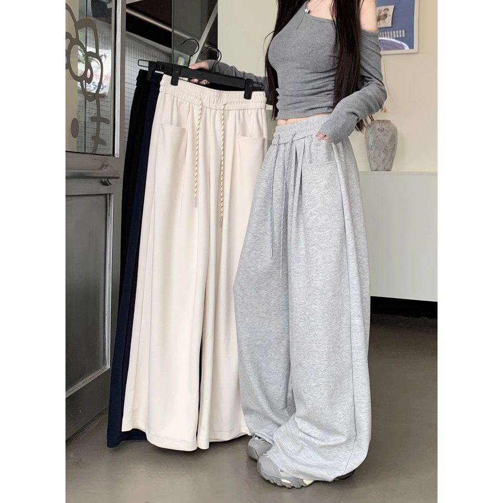 7สี กางเกงขายาว กางเกงวอร์ม เอวสูง เอวยืดได้ ใส่สบาย มีเชือกที่เอว #1501242
