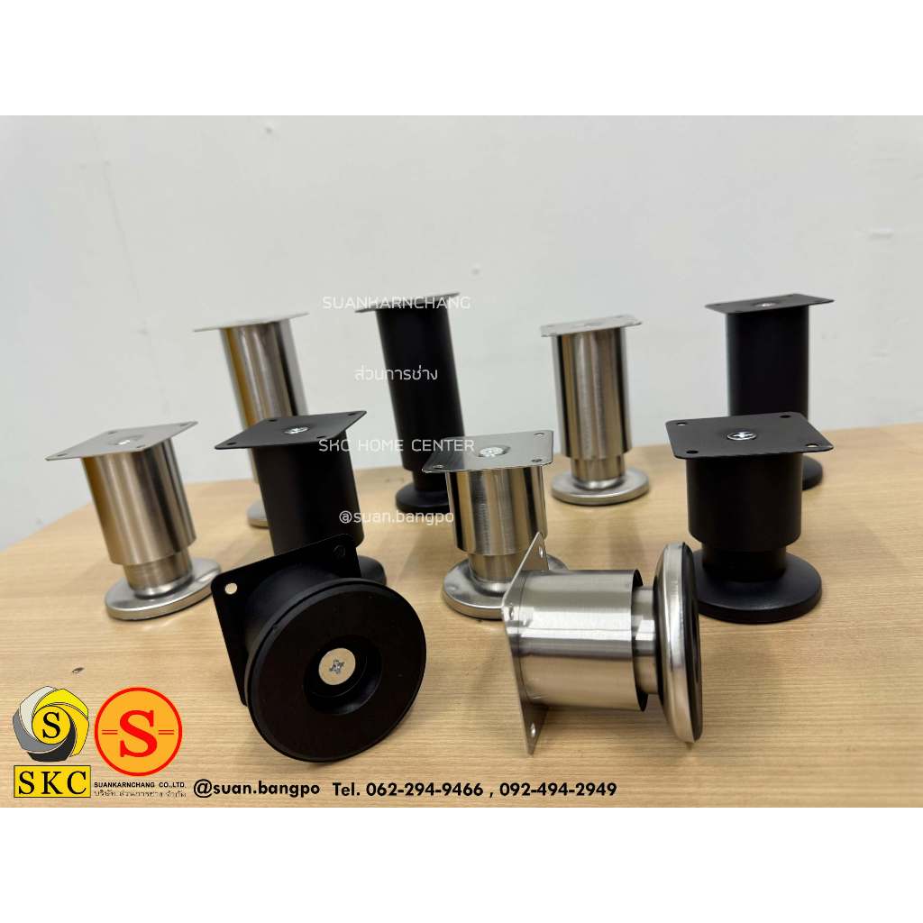 ขาโซฟา ขาตู้ BB 5050 สเตนเลส หนา ขาตู้ปรับระดับ ขาเตียง สีดำ สีสเตนเลส 6 ซม, 8 ซม , 10 ซม 12 ซม 15 ซม (ราคาต่อชิ้น)