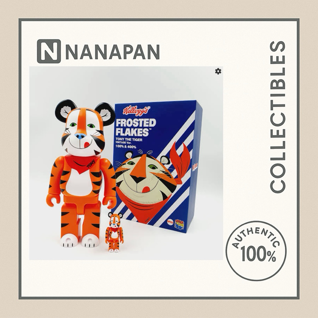 พร้อมส่ง🇹🇭ลิขสิทธิ์แท้ BE@RBRICK Kellog TONY THE TIGER VINTAGE Version size 400% & 100%