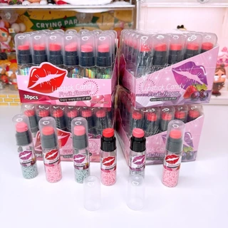 ลูกอมลิปองุ่น สตรอว์ เเละ เกล็ดน้ำตาล มีอย.ไทย 1 กล่อง 30 ชิ้น