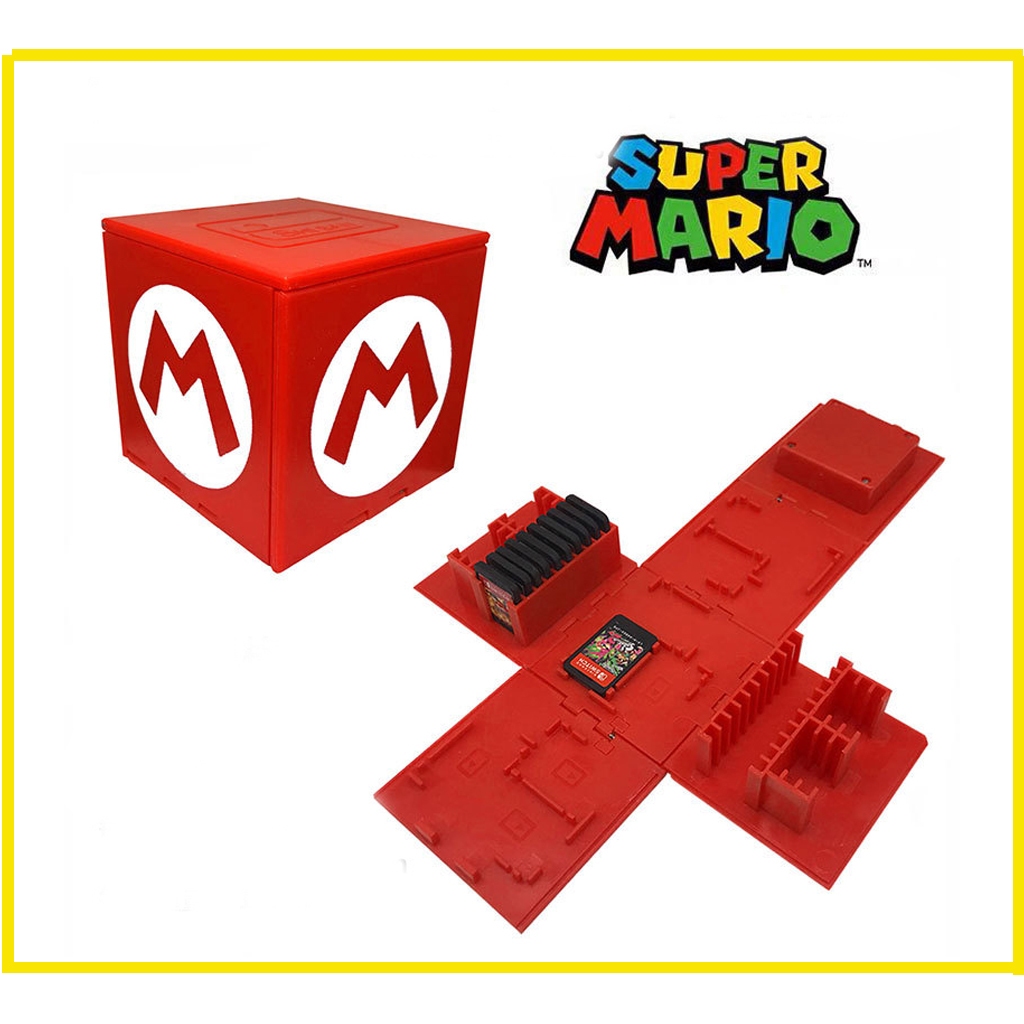 Switch กล่องใส่การ์ดพับลายมาริโอกล่องใส่การ์ด 41 ชิ้น ns กล่องเก็บของซิลิโคนแบบแม่เหล็ก อุปกรณ์เสริม  กล่องใส่การ์ด