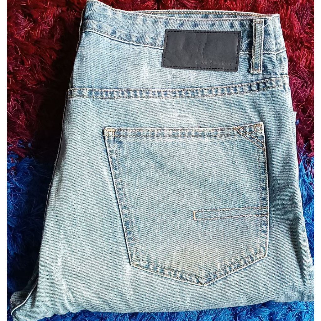 CALVIN KLEIN JEANS Men's Straight Leg W36 L30ขนาด: เอว 36"   ยาว 30"