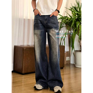5 สี BAGGY JEANS กางเกงยีนส์ คุณภาพสูง ผลิตจากผ้ายีนส์แท้ หนานุ่มสวมใส่สบาย ทรงขากระบอกกลาง