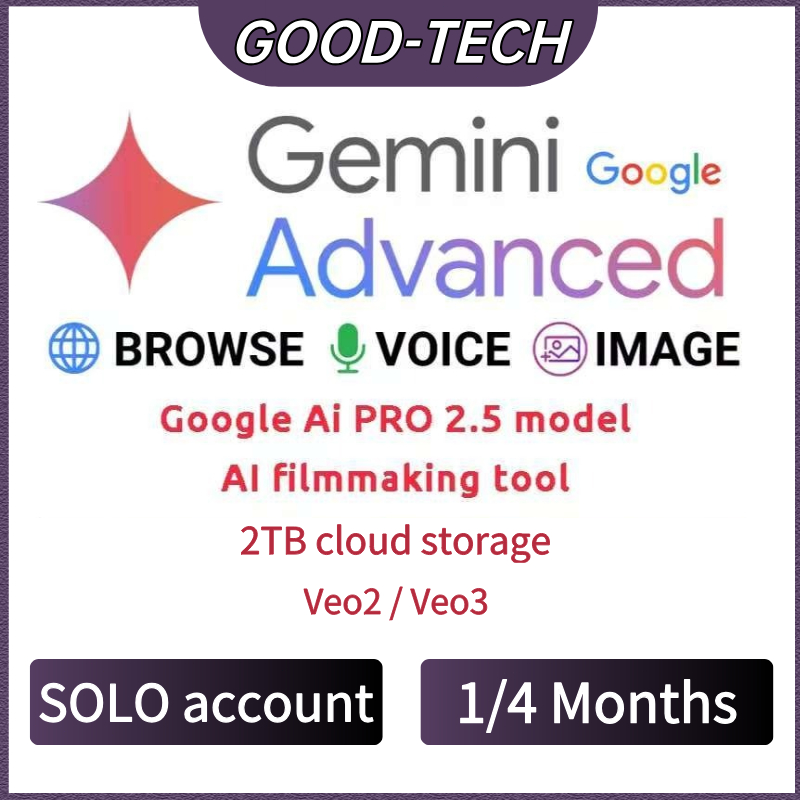 gemini advanced ai 2.5 pro มาพร้อมกับพื้นที่เก็บข้อมูลบนคลาวด์ 2TB support Veo2 / Veo3  1/4 months