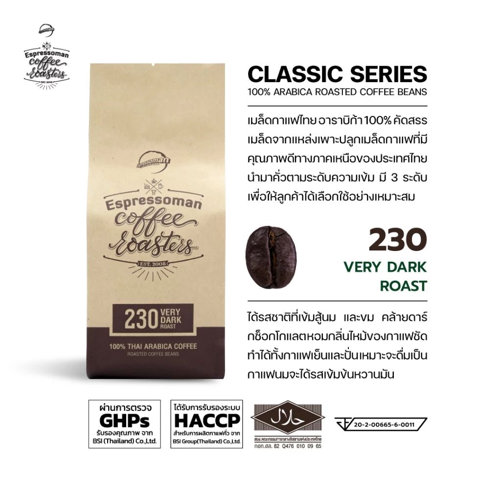 เมล็ดกาแฟคั่ว ESPRESSOMAN CLASSIC SERIES อาราบิก้าไทย thumbnail 10