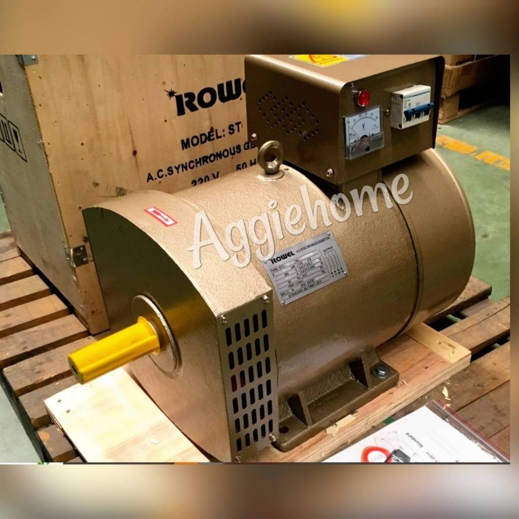 ROWEL ไดนาโม เพลาลอย รุ่น ST-5 กำลัง 5KW. 220V 2สาย GENERATOR สำหรับต่อเครื่องยนต์ หรือ มอเตอร์ไฟฟ้า