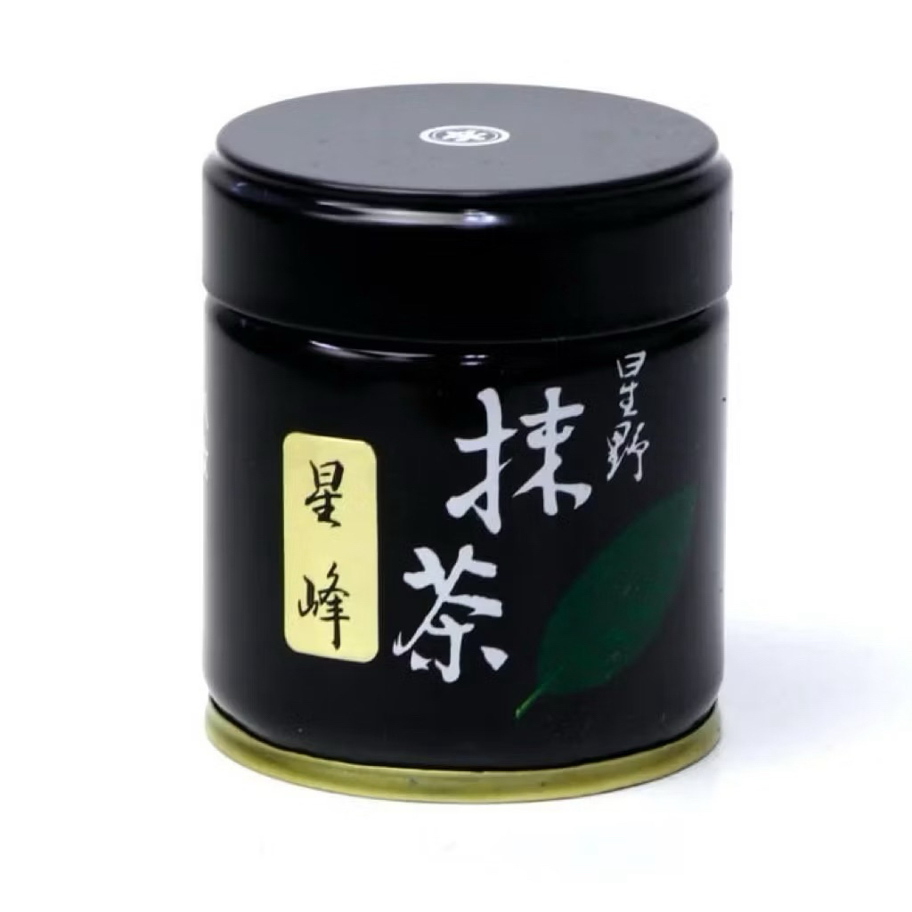 ล็อตใหม่ พร้อมส่ง Hoshino Seihou ผงมัทฉะโฮชิโนะเซโฮ ป้ายสีทองตัวอักษรดำ มัทฉะเกรดพิธีการ โทนถั่ว