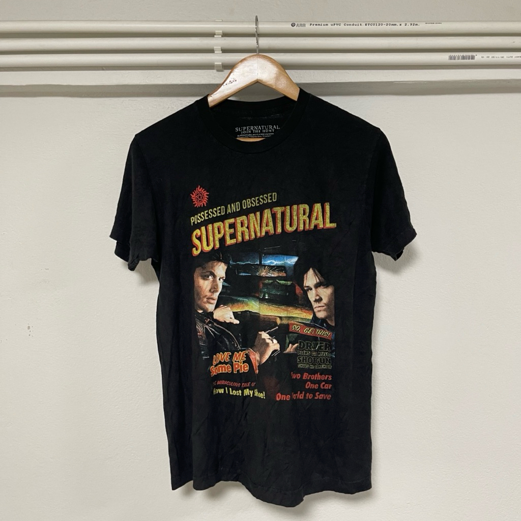 เสื้อมือสอง Supernatural - Two Brothers One Car One World to Save ลายหน้า-หลัง