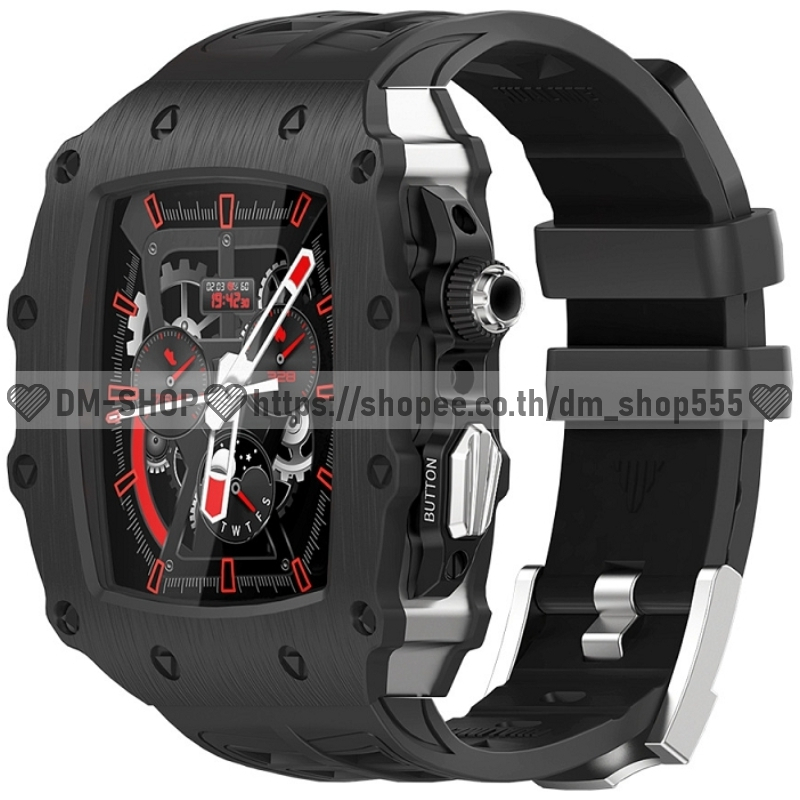 💚DM-SHOP💚สำหรับ Apple Watch กรอบนาฬิกา สายนาฬิกา 44MM 45MM กรอบโลหะ ชุดแต่ง สำหรับ Apple Watch Serie