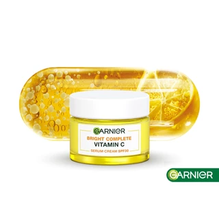 GARNIER - Bright Complete Vitamin C Serum Cream SPF30 PA+++ (50ml.) วิตามินซี เซรั่ม ครีม
