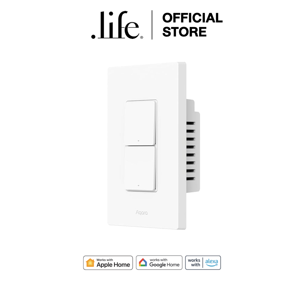 AQARA สวิตช์ Light Switch H2 US [2 Buttons, 1 Channel] สี White | by Dotlife