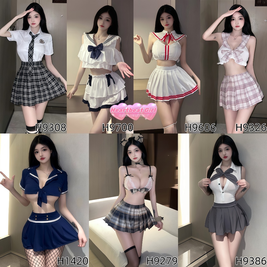 【Heartbeat Girl】~ ชุดนอนเซ็กซี่ ชุดยูนิฟอร์ม JK หลากหลายสไตล์ กระโปรงพลีทสั้นสุดๆ เซ็กซี่หวาน 🥰ความเย้ายวนชุดนอน