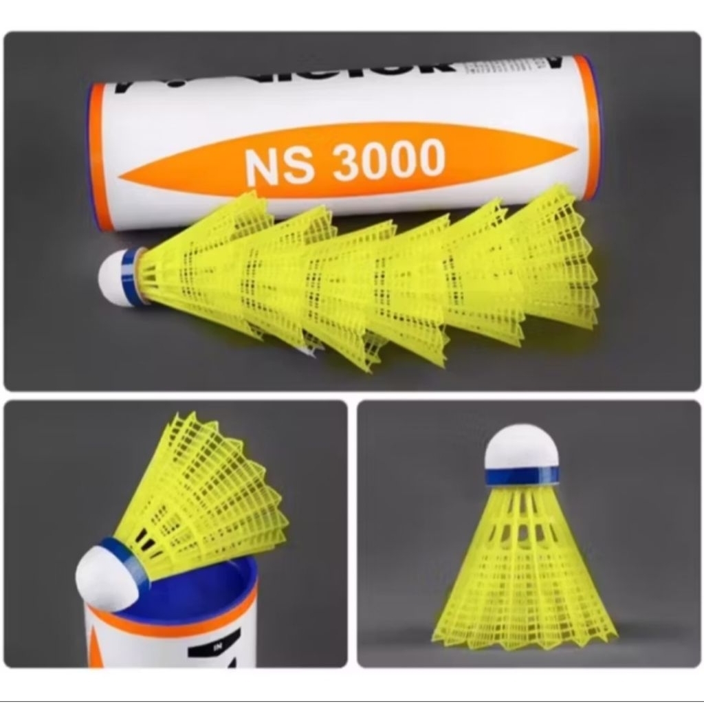 VICTOR ลูกแบดมินตัน พลาสติก รุ่น NS 3000E (1 หลอด มี 6 ลูก)