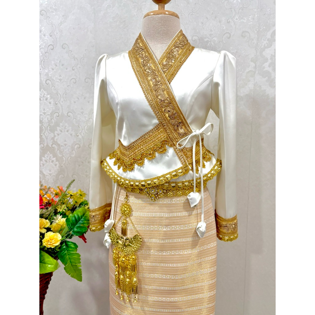 เสื้อไทยลื้อ เหมาะสำหรับใส่ งานบุญ งานแต่ง งานสำคัญ อื่นๆ(เฉพาะเสื้อ)