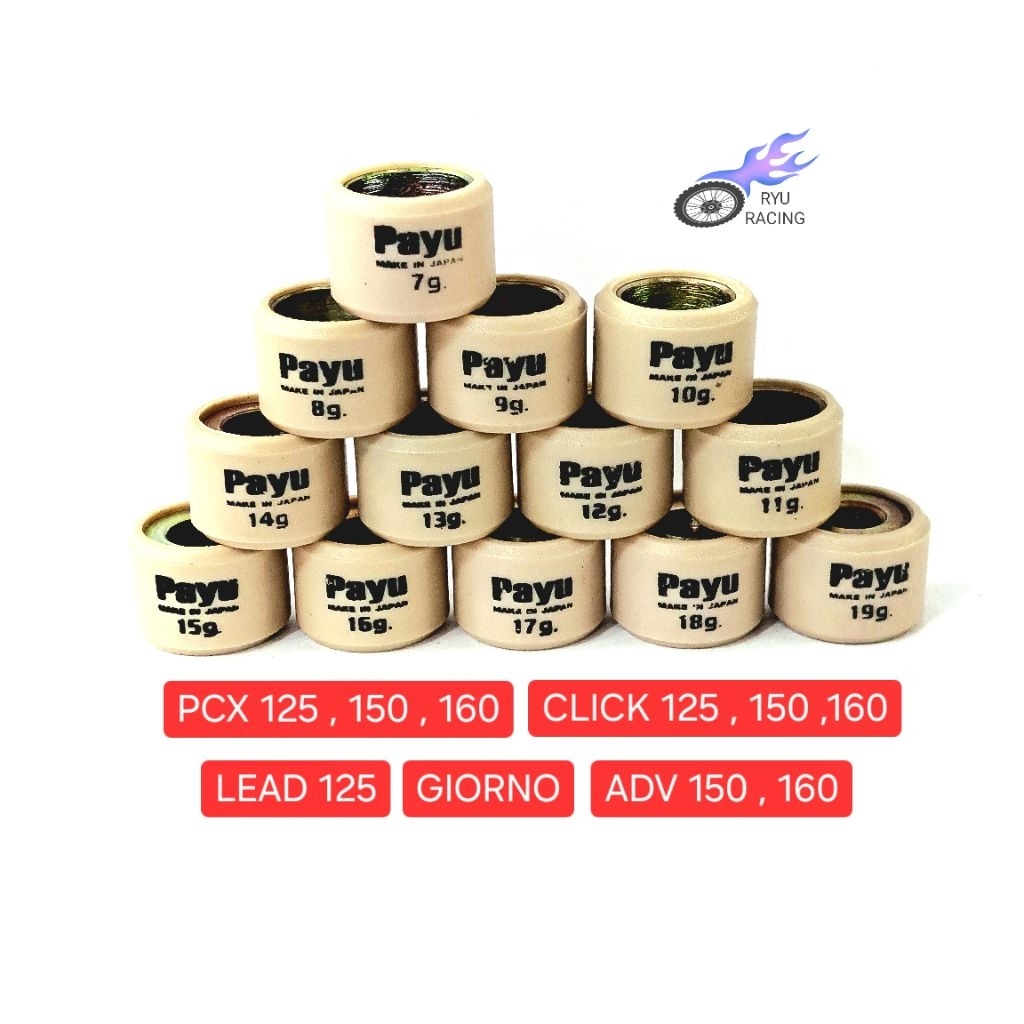 เม็ดตุ้มถ่วงน้ำหนัก PAYU (PCX 125, 150, 160) (CLICK 125, 150, 160) LEAD, GIORNO, ADV **ราคา/1 เม็ด**
