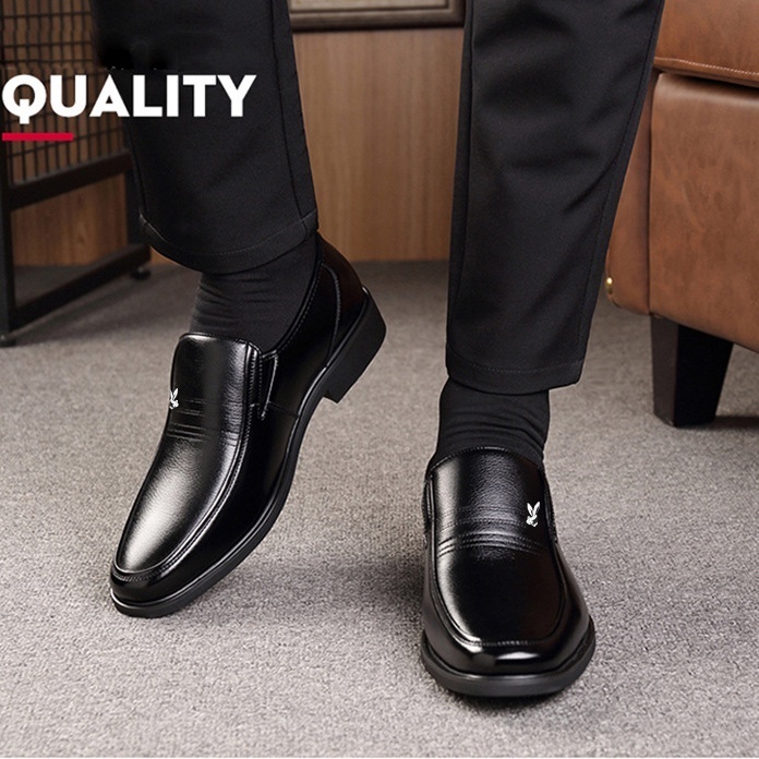รองเท้าหนังผู้ชาย คัทชูผู้ชาย รองเท้าทำงานสีดำ สามารถใส่ไปทำงานได้ ขนาด 39-45 - รูปที่ 2