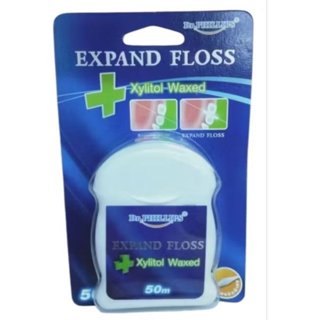 ไหมขัดฟัน ขนาด 50 เมตร Dr.Phillips Expand Floss Xylitol Waxed