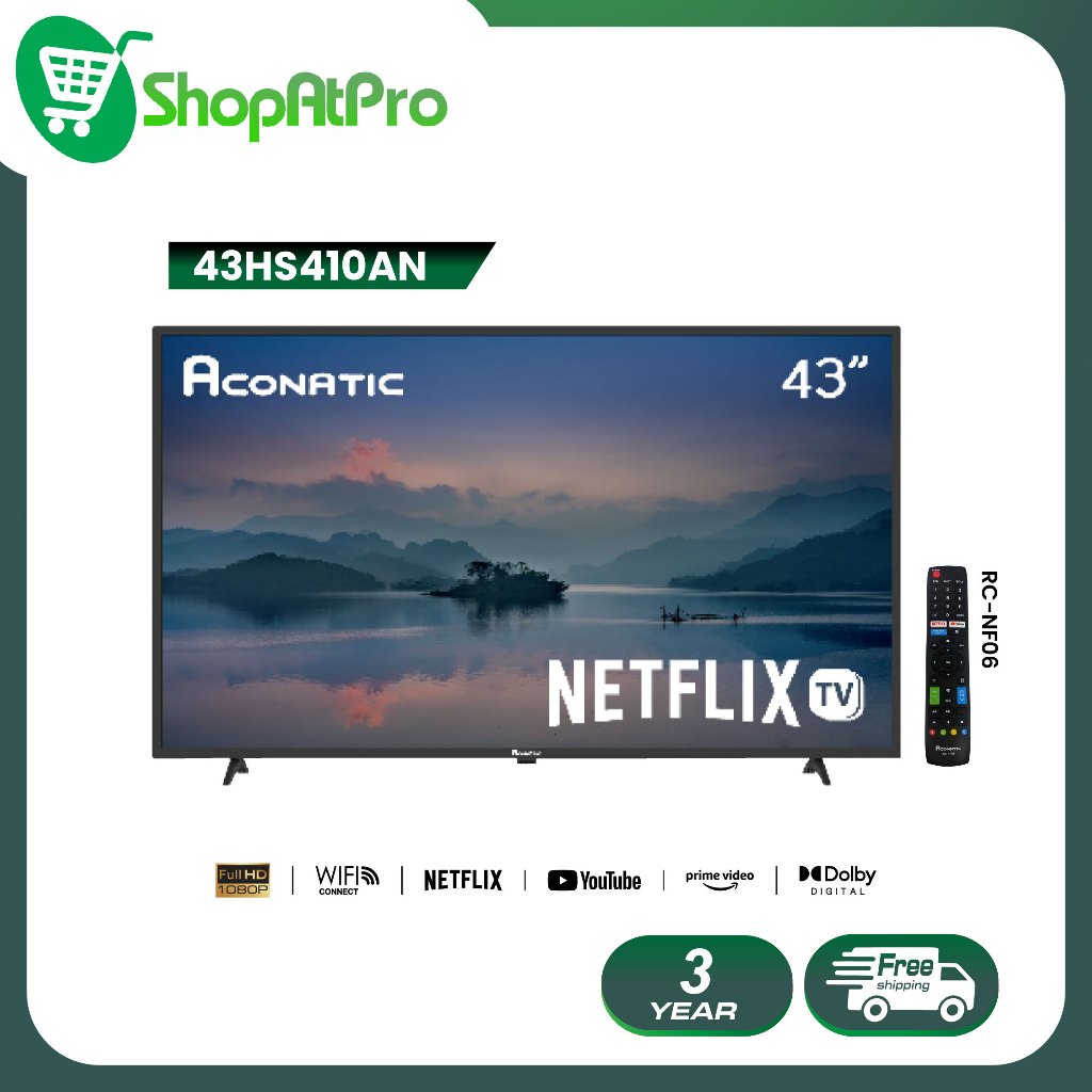 Aconatic LED Netflix TV Smart TV HD (Netflix v5.3) สมาร์ท ทีวี ขนาด 43 นิ้ว รุ่น 43HS410AN (รับประกั
