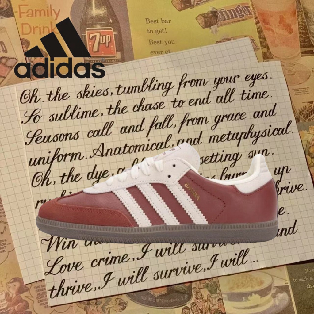 （ของแท้ 100 %）💞 adidas originals Samba gazelle OG JI3216 เทา/ขาว/น้ำตาล/แดง