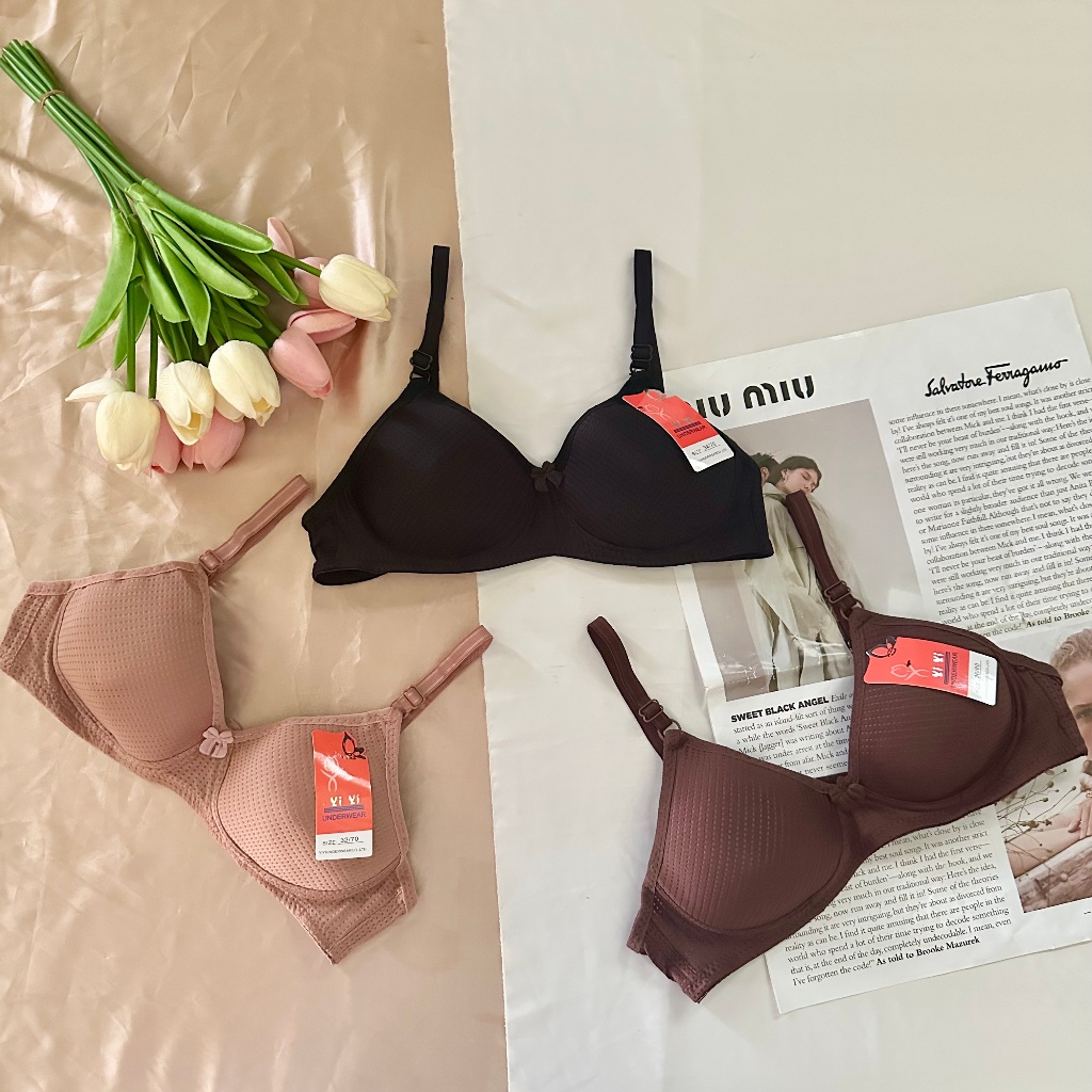 ชุดชั้นในไร้โครง ชุดชั้นในผู้หญิง Aคัพ ผ้านิ่ม ฟองน้ำบาง 2 ตะขอ เสื้อชั้นในแบบสวมสำหรับนักเรียน เหมาะสำหรับสาวๆทุกคน - รูปที่ 2