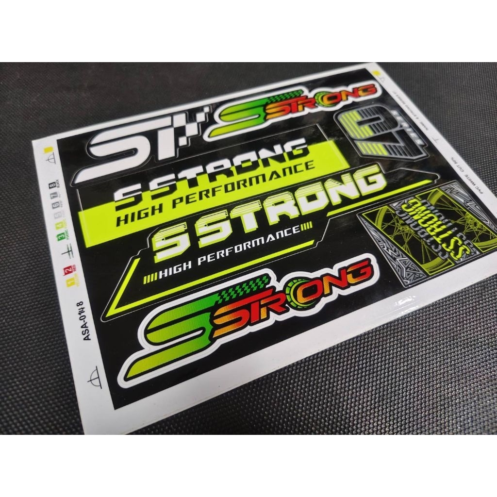 สติ๊กเกอร์เอสสตอง Sstrong เเท้  เเบบเก่า 1ชิ้น,เเบบใหม่ มีทั้งหมด7ชิ้น สติ๊กเกอร์เเท้100% สินค้าคุณภาพดี สีสด