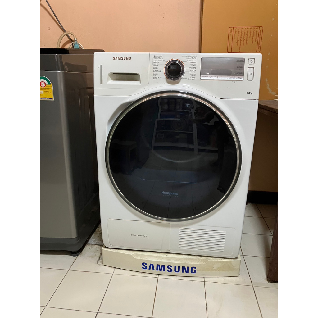 SAMSUNG เครื่องอบผ้าฝาหน้า 9 กก heat pump รุ่น DV90H8000HW ประหยัดไฟ🔥🔥จัดส่งภายใน1วัน🔥🔥