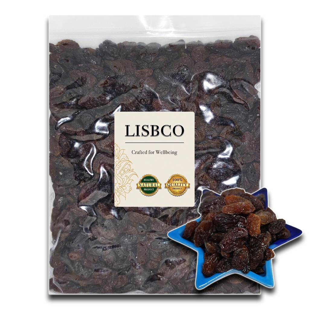 ลูกเกดดำอเมริกา 1 กก. ลูกเกดสีดำอบแห้ง พร้อมทาน American Black Raisins Large Granules 1kg เกรด AAA+