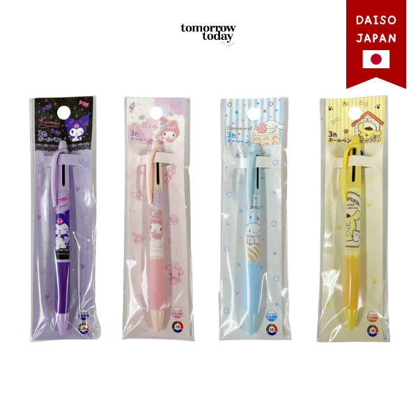 [พร้อมส่ง] ปากกา 3 สี ซานริโอ Sanrio ไดโซะญี่ปุ่น Daiso Japan (ของแท้ 100%)