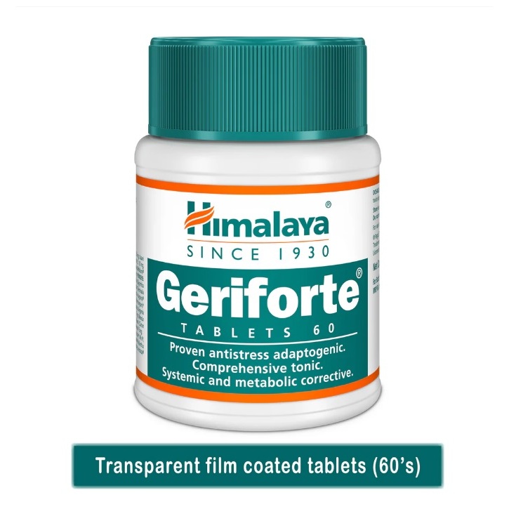 Himalaya Geriforte 60 Tablets Proven antistress adaptogenic ฟื้นฟูร่างกายและจิตใจ